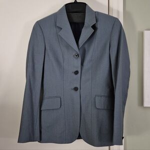 Luxury Equestrian-Style Blazer, Princess Seaming, Super-fine Wool, Lined XS Mint
